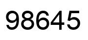 Number 98645 black image