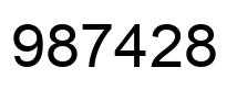 Número 987428 imagen negro