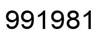 Number 991981 black image