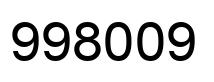 Número 998009 imagen negro