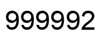 Número 999992 imagen negro