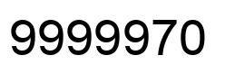 Number 9999970 black image
