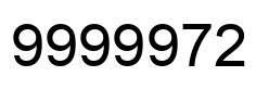 Number 9999972 black image