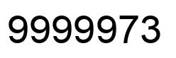 Number 9999973 black image