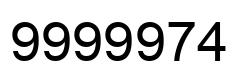 Number 9999974 black image