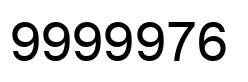 Number 9999976 black image