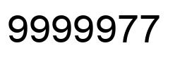 Number 9999977 black image