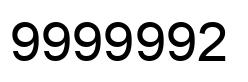 Número 9999992 imagen negro