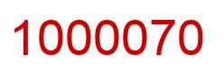 Number 1000070 red image