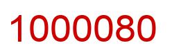 Number 1000080 red image