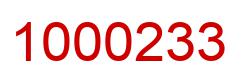 Number 1000233 red image