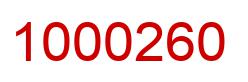 Number 1000260 red image