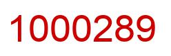 Number 1000289 red image