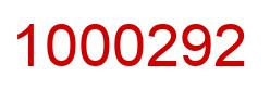 Number 1000292 red image