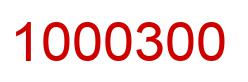 Number 1000300 red image