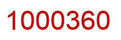Number 1000360 red image