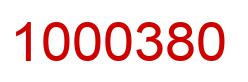 Number 1000380 red image