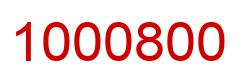 Number 1000800 red image