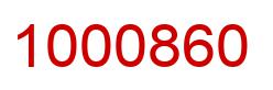 Number 1000860 red image
