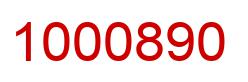 Number 1000890 red image