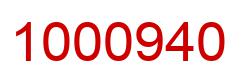 Number 1000940 red image
