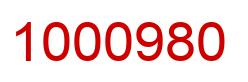 Number 1000980 red image