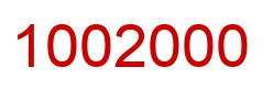 Number 1002000 red image