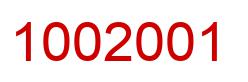 Number 1002001 red image