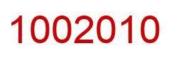 Number 1002010 red image