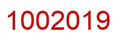 Number 1002019 red image