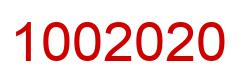 Number 1002020 red image