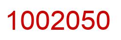 Number 1002050 red image