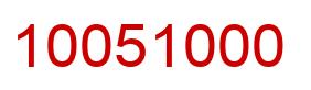 Número 10051000 imagen rojo