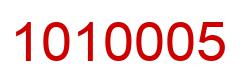 Number 1010005 red image