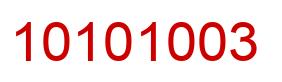 Número 10101003 imagen rojo