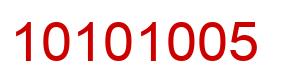 Número 10101005 imagen rojo