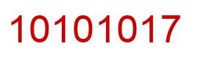 Número 10101017 imagen rojo