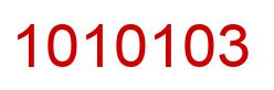 Number 1010103 red image