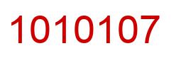 Number 1010107 red image