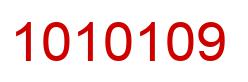 Number 1010109 red image
