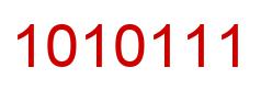 Number 1010111 red image