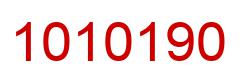 Number 1010190 red image