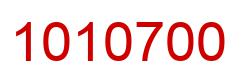 Number 1010700 red image
