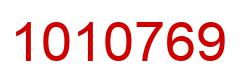 Number 1010769 red image