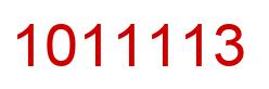 Number 1011113 red image