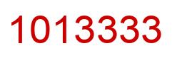 Number 1013333 red image