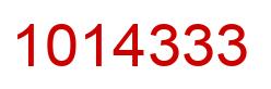 Number 1014333 red image