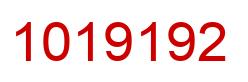 Number 1019192 red image