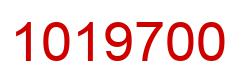 Number 1019700 red image