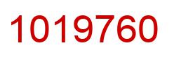 Number 1019760 red image